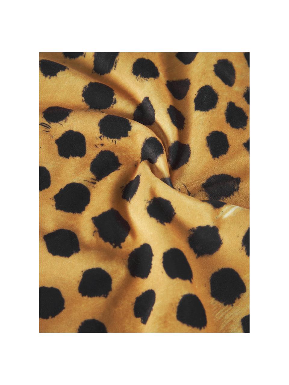 Design kussenhoes Cheyenne met Animal print, 100 % gerecycled polyester, Zwart, beige, B 40 x L 40 cm