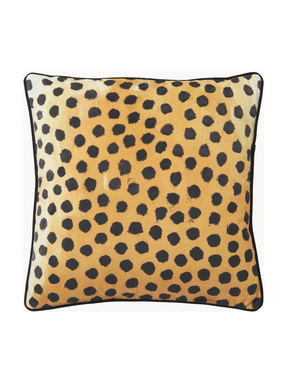 Design kussenhoes Cheyenne met Animal print, 100 % gerecycled polyester, Zwart, beige, B 40 x L 40 cm