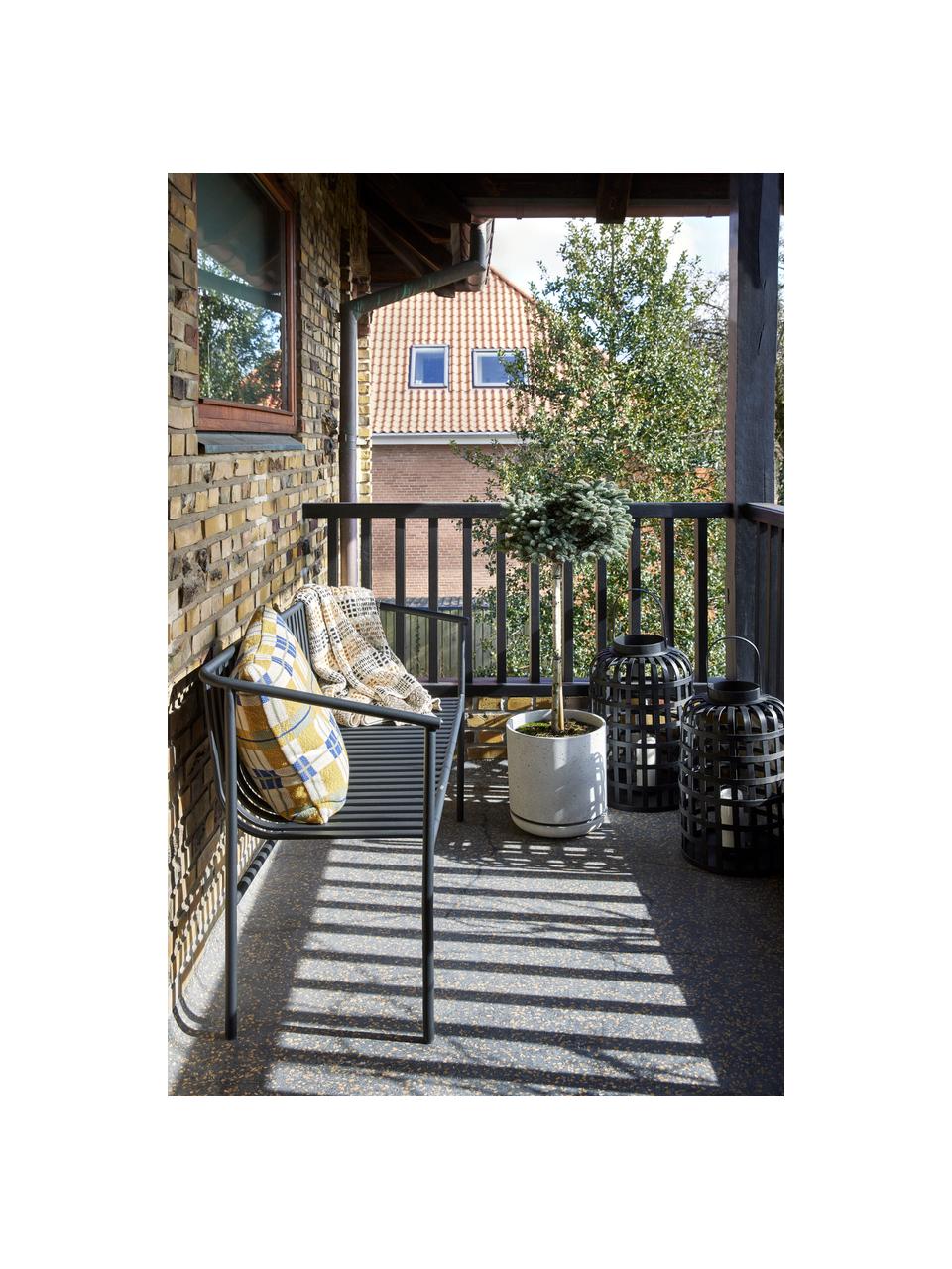 Zahradní kovová lavička Villa, Potažená nerezová ocel, Černá, Š 133 cm, H 59 cm
