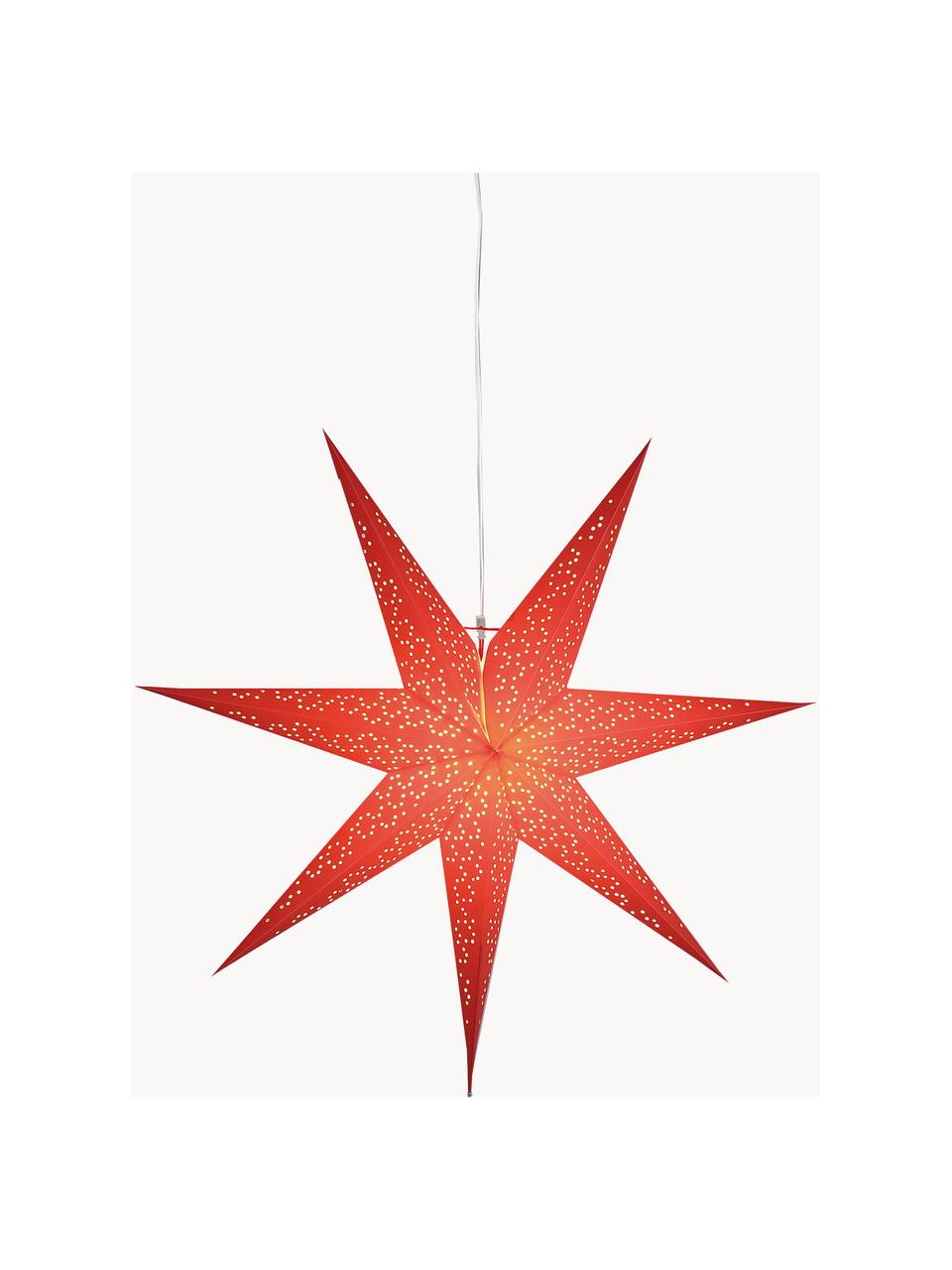 Estrella luminosa de papel Dot, Cable: plástico, Rojo, Ø 70 cm