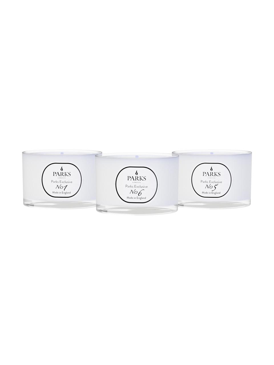 Geurkaarsenset Parks Exclusive, 3-delig, Houder: glas, Verschillende geuren, Ø 7 x H 5 cm