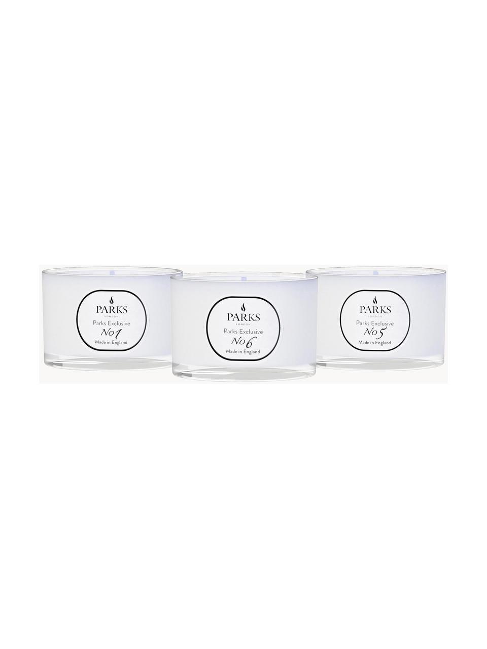 Set 3 candele profumate Parks Exclusive, Contenitore: vetro, Diversi profumi, Ø 7 x Alt. 5 cm