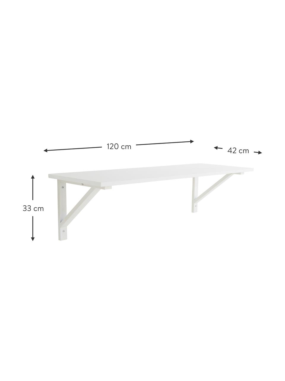 Scrivania da parete Toucy, Struttura: acciaio verniciato a polv, Bianco, Larg. 120 x Alt. 33 cm