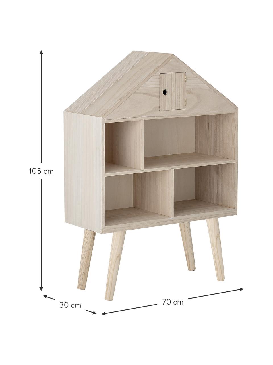 Casa delle bambole in legno di paulownia Berndt, Legno di paulownia, compensato, legno di pino, Marrone, Larg. 70 x Alt. 105 cm