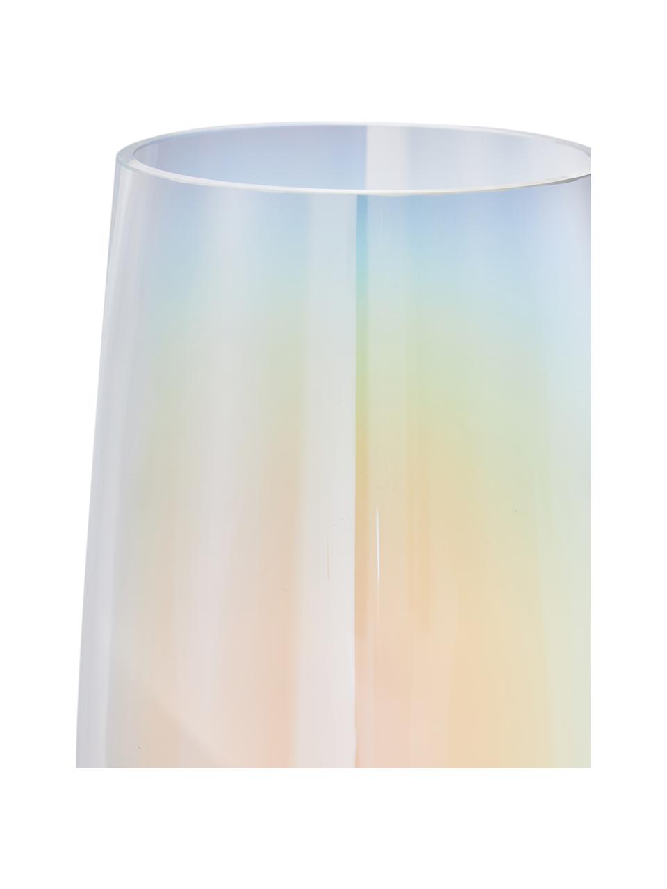 Ručne fúkaná sklenená váza Myla, Sklo, Priehľadná, viacfarebná dúhová, Ø 14 x V 28 cm