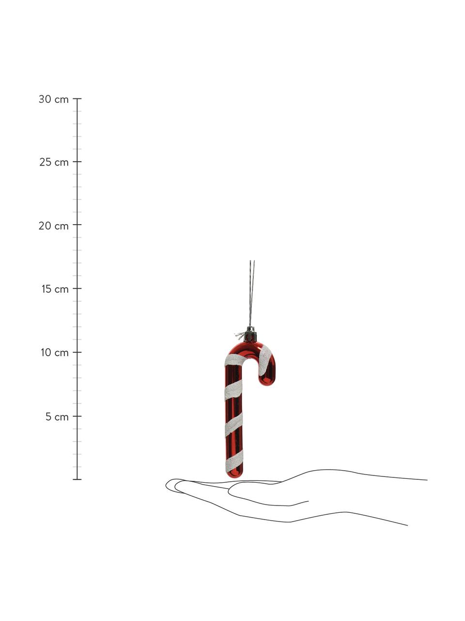 Kerstboomhanger Candy, 2 stuks, Wijnrood, wit, B 4 x H 12 cm