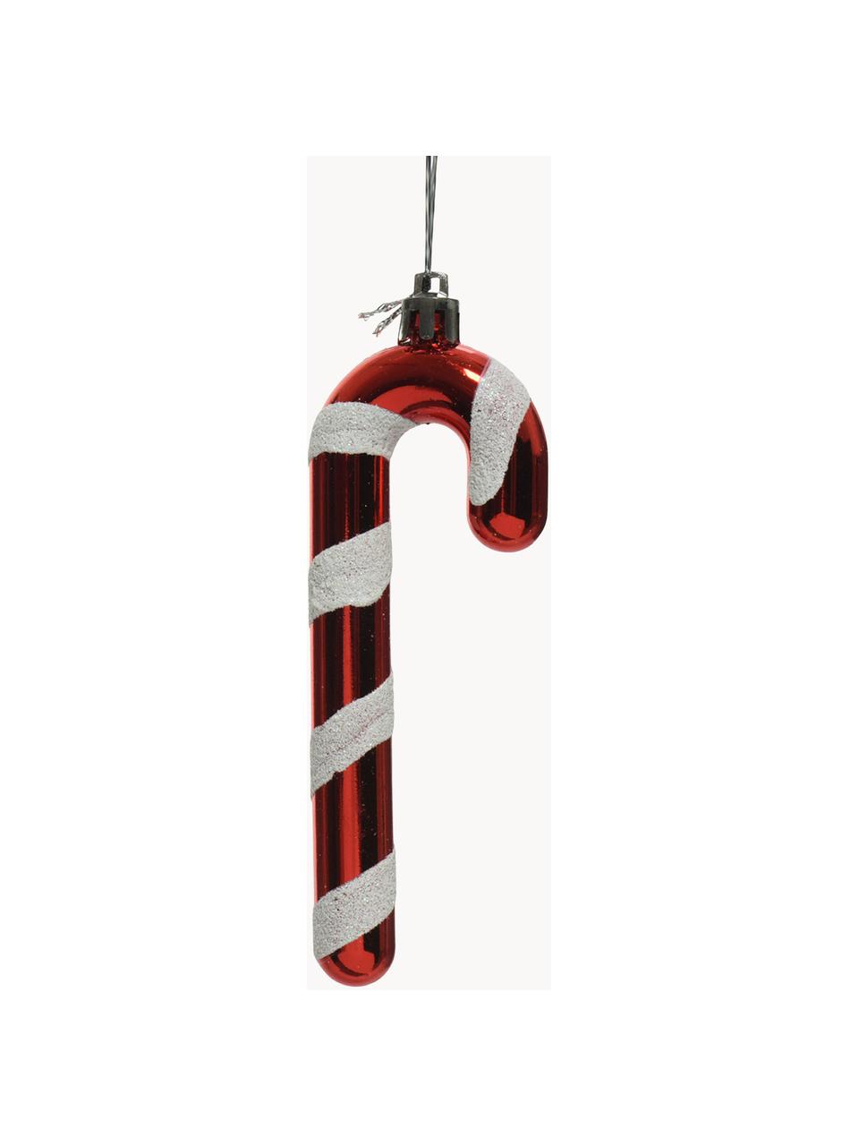 Kerstboomhanger Candy, 2 stuks, Wijnrood, wit, B 4 x H 12 cm