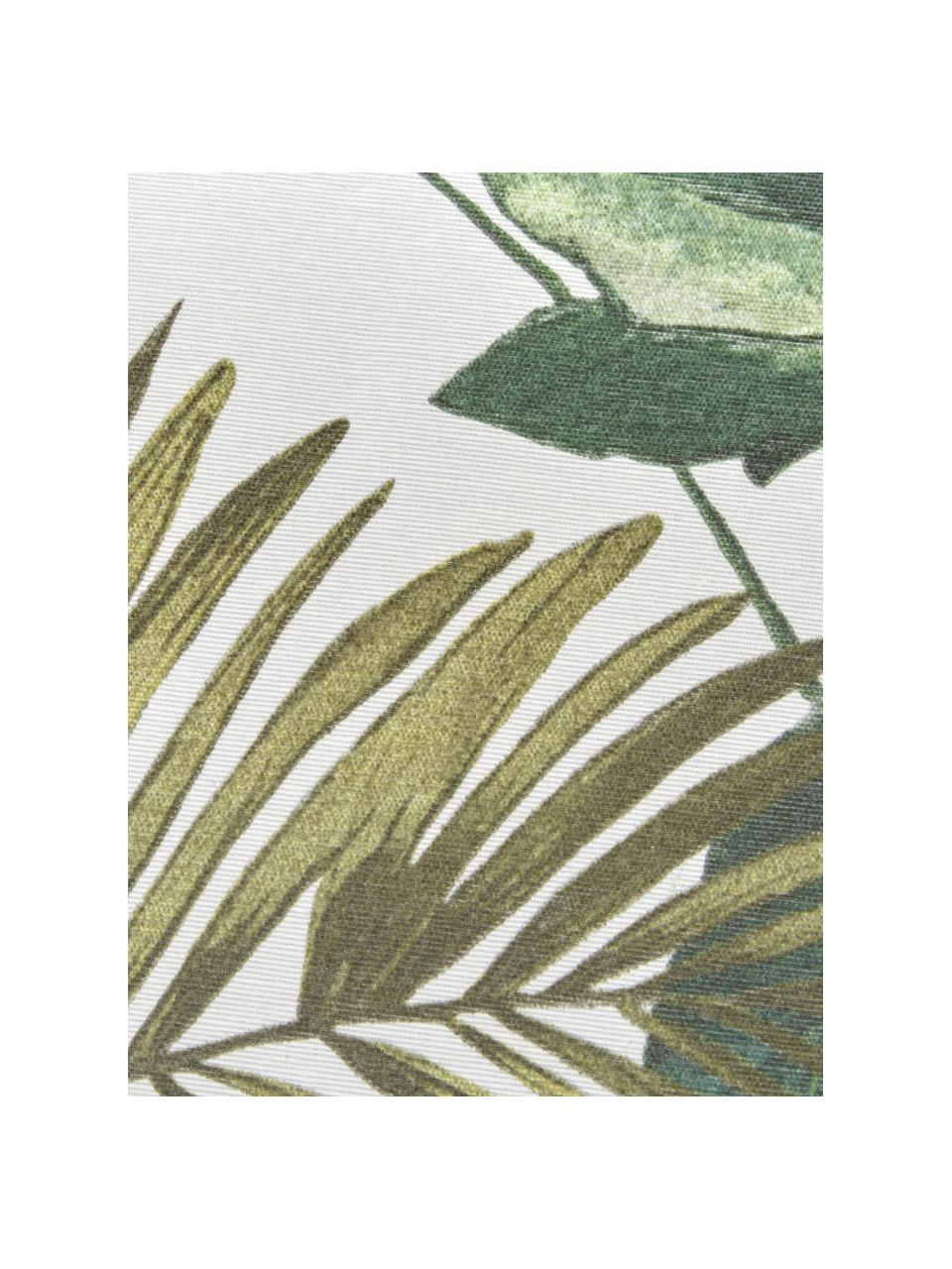Bankauflage Bliss mit tropischem Print, wasserabweisend, Bezug: 50% Baumwolle, 45% Polyes, Creme, Grün- und Blautöne, 48 x 120 cm
