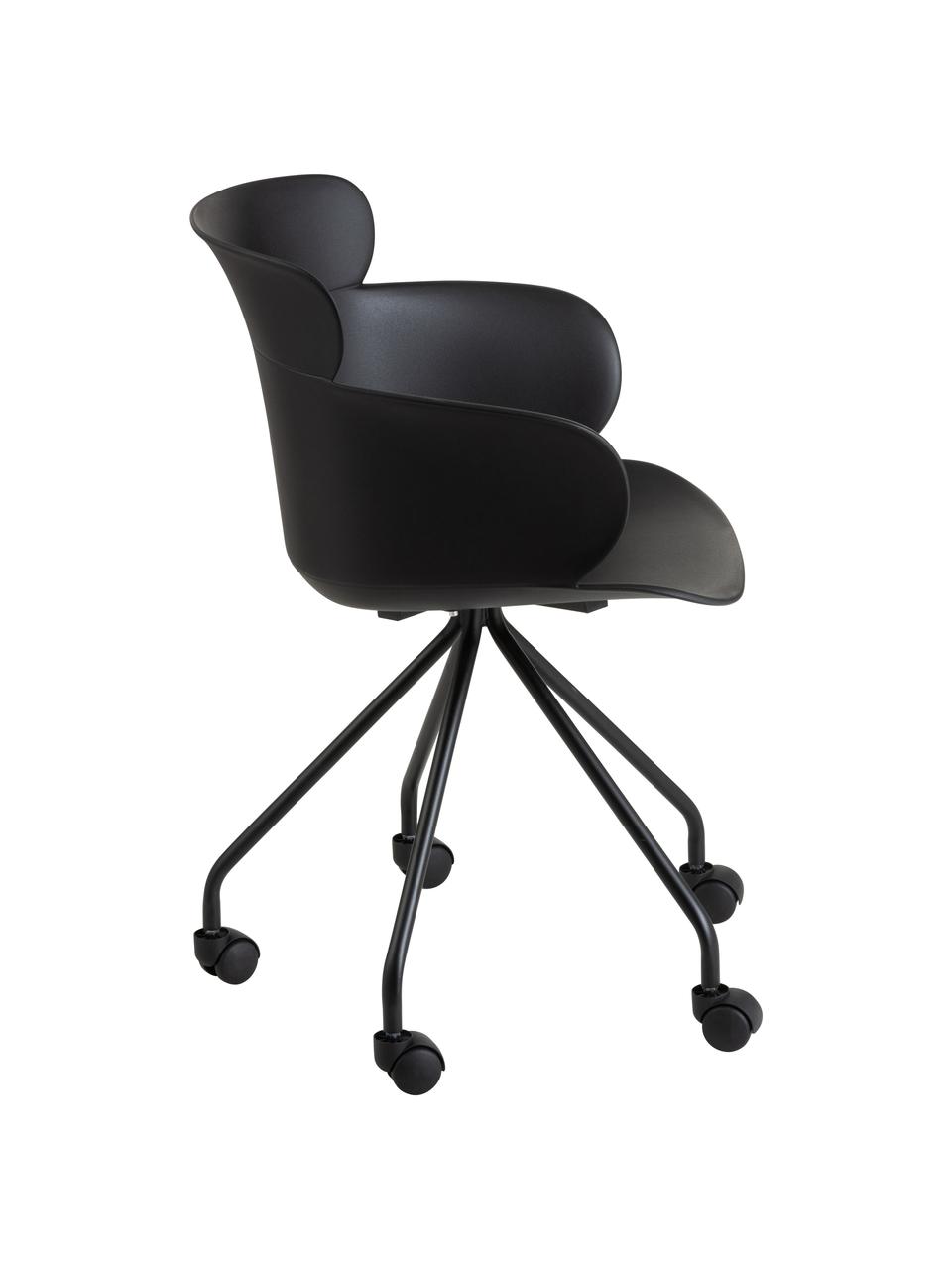 Kancelářská židle s kolečky Eva, Umělá hmota (PP), Černá, Š 61 cm, H 58 cm