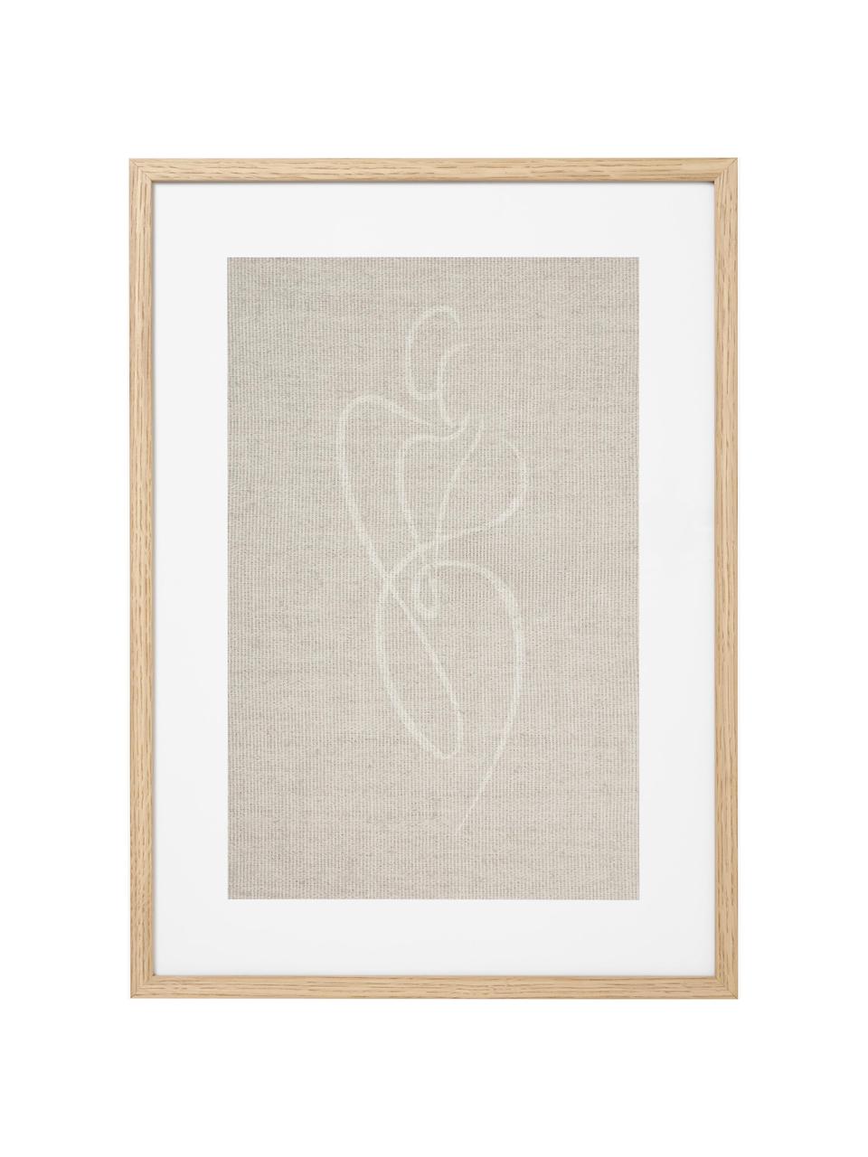 Ingelijste digitale print Even Stronger Woman, Lijst: hout, Lichtbeige, hout, B 54 x H 74 cm