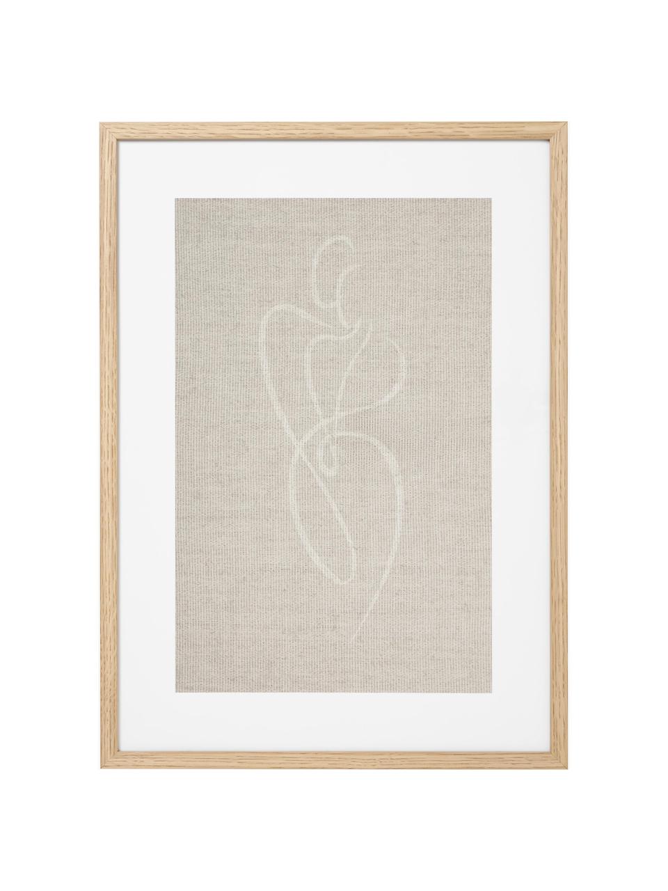 Stampa digitale incorniciata Even Stronger Woman, Immagine: pannelli di fibra a media, Cornice: legno, Beige, Larg. 54 x Alt. 74 cm