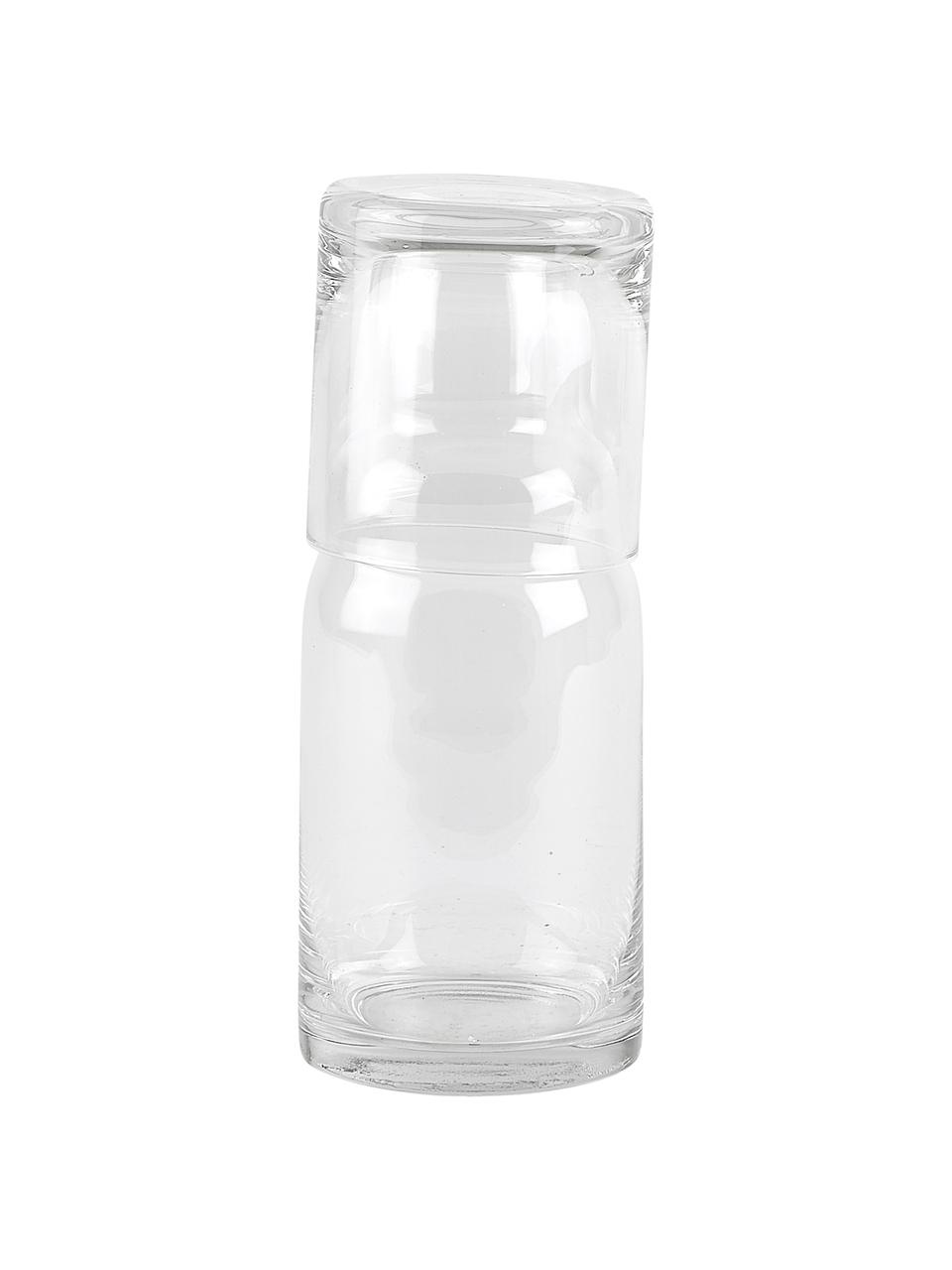 Set caraffa e bicchiere Wadi 2 pz, 800 ml, Vetro, Trasparente, Alt. 21 cm, 800 ml