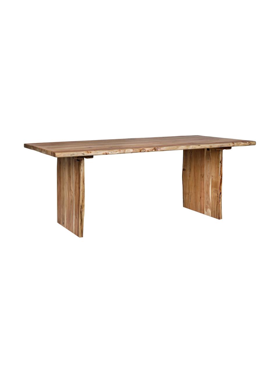 Tavolo intagliato a mano in legno di acacia Eneas, Legno di acacia, Legno d'acacia, marrone, Larg. 200 x Prof. 95 cm
