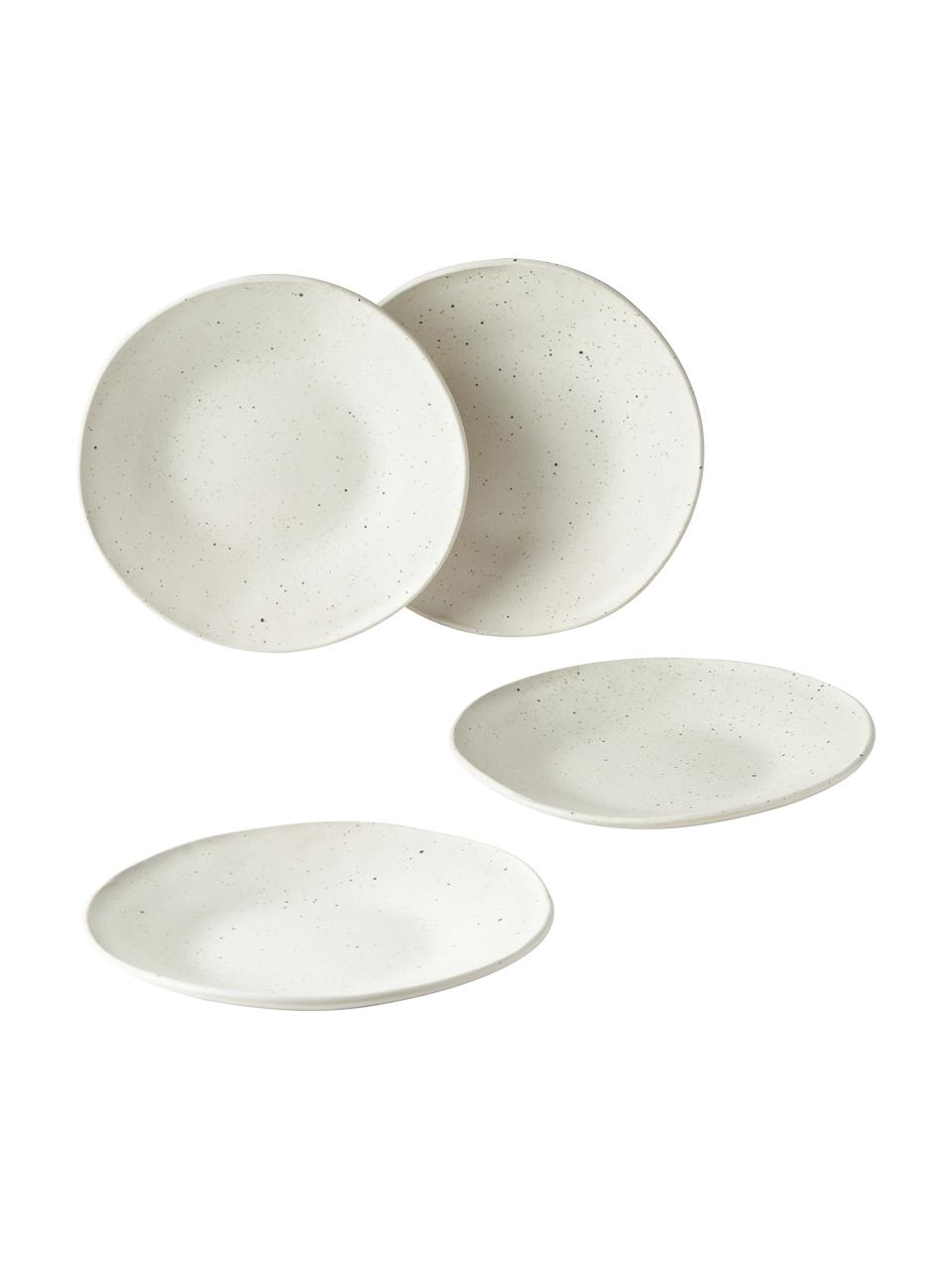 Frühstücksteller Marlee, 4 Stück, Steingut, Cremeweiß, Ø 22 x H 3 cm