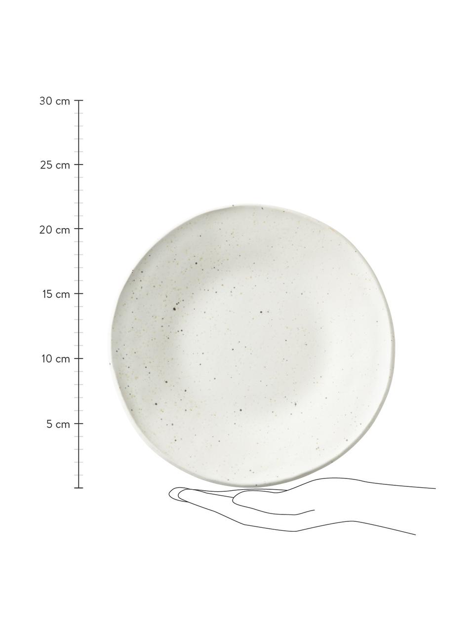Talerz śniadaniowy Marlee, 4 szt., Kamionka, Kremowobiały, Ø 22 x W 3 cm