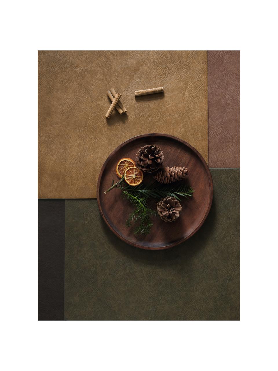Sets de table en cuir synthétique Plini, 2 pièces, Cuir vegan, polyuréthane, Brun, larg. 33 x long. 46 cm