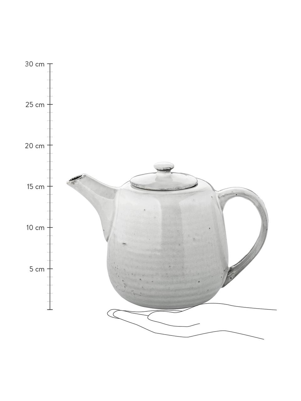 Ręcznie wykonany czajnik Nordic Sand, 1,3 l, Kamionka, Odcienie szarego, odcienie beżowego, 1 l