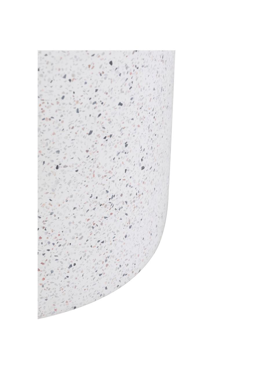 Mesa auxiliar redonda para exterior Terrazzo, Terrazo, cemento, Blanco, Ø 37 x Al 40 cm