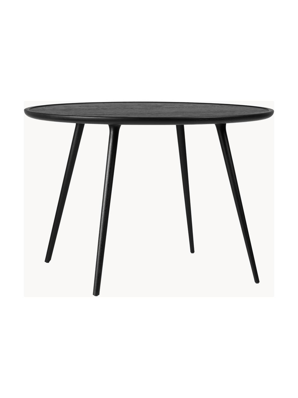 Table basse artisanale en bois de chêne Accent, Bois de chêne, certifié FSC, Noir, Ø 110 x haut. 73 cm