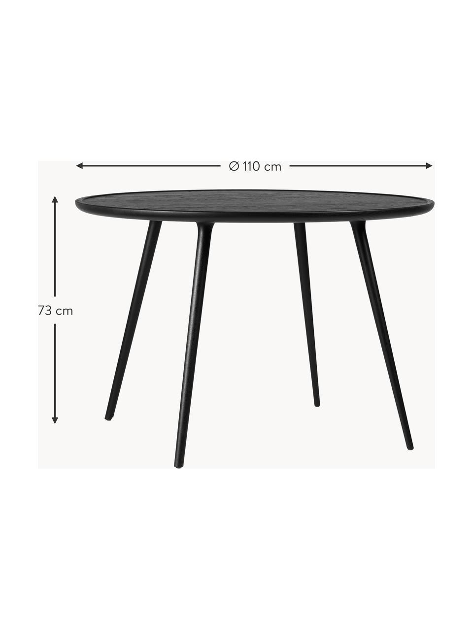 Table basse artisanale en bois de chêne Accent, Bois de chêne, certifié FSC, Noir, Ø 110 x haut. 73 cm