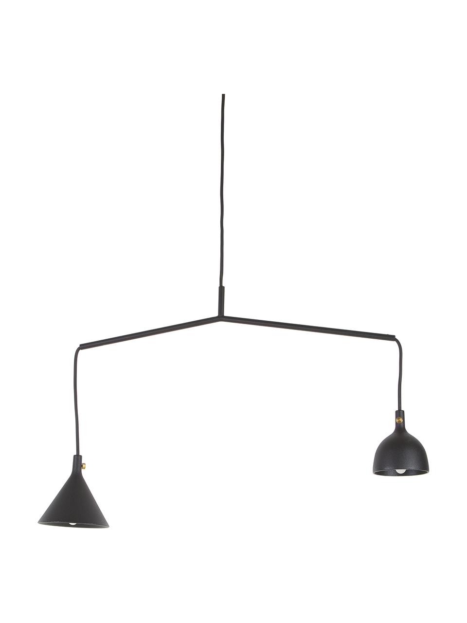 Lampa wisząca z metalu Cast, Czarny, S 66 x W 32 cm