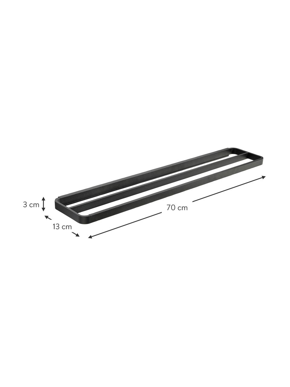 Handdoekenhouder Rim van metaal, Gecoat aluminium, Zwart, B 70 x H 3 cm