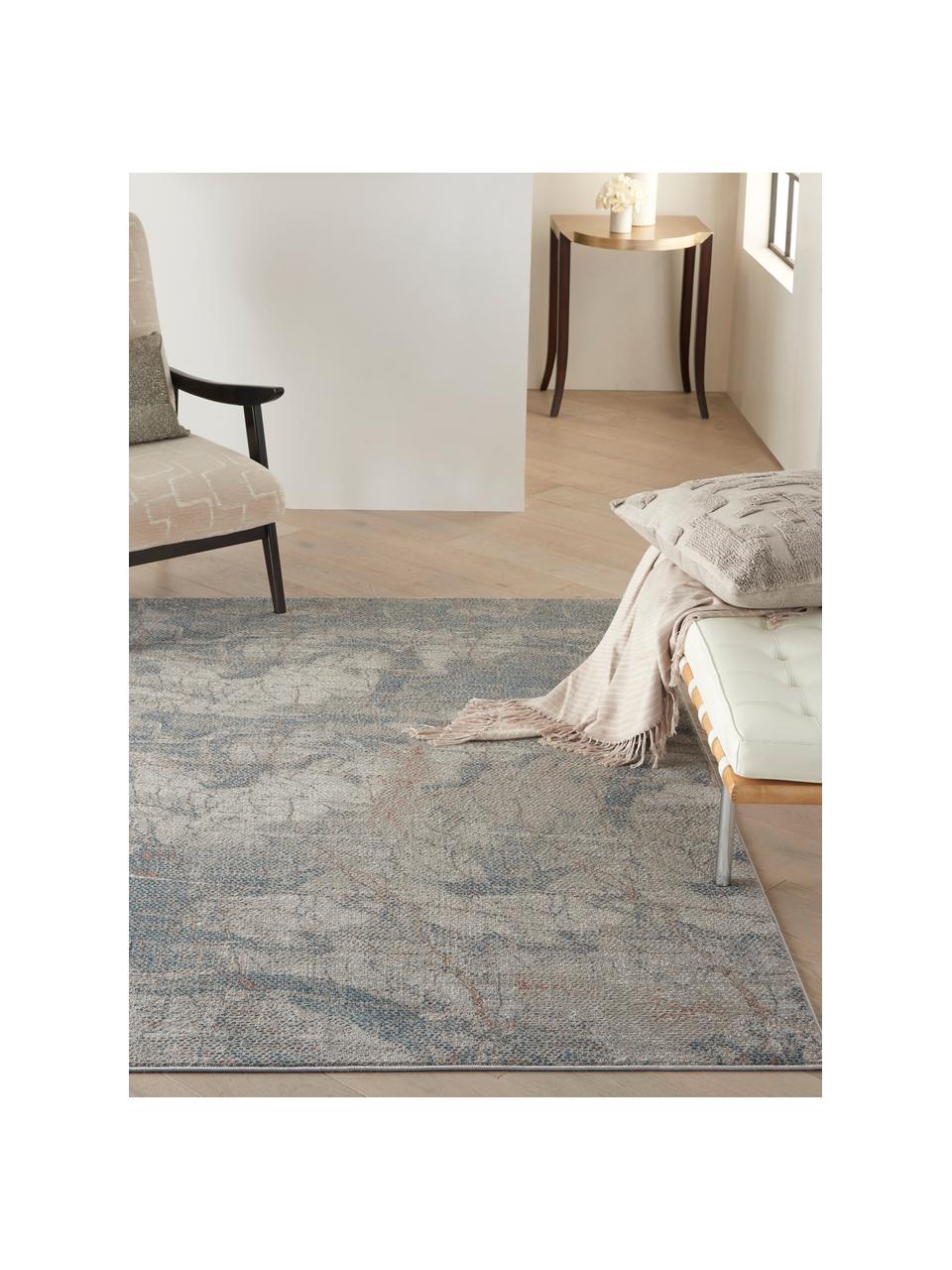 Alfombra Rustic, Parte superior: 51% polipropileno, 49% po, Reverso: látex, Gris, azul, beige, An 240 x L 320 cm (Tamaño L)