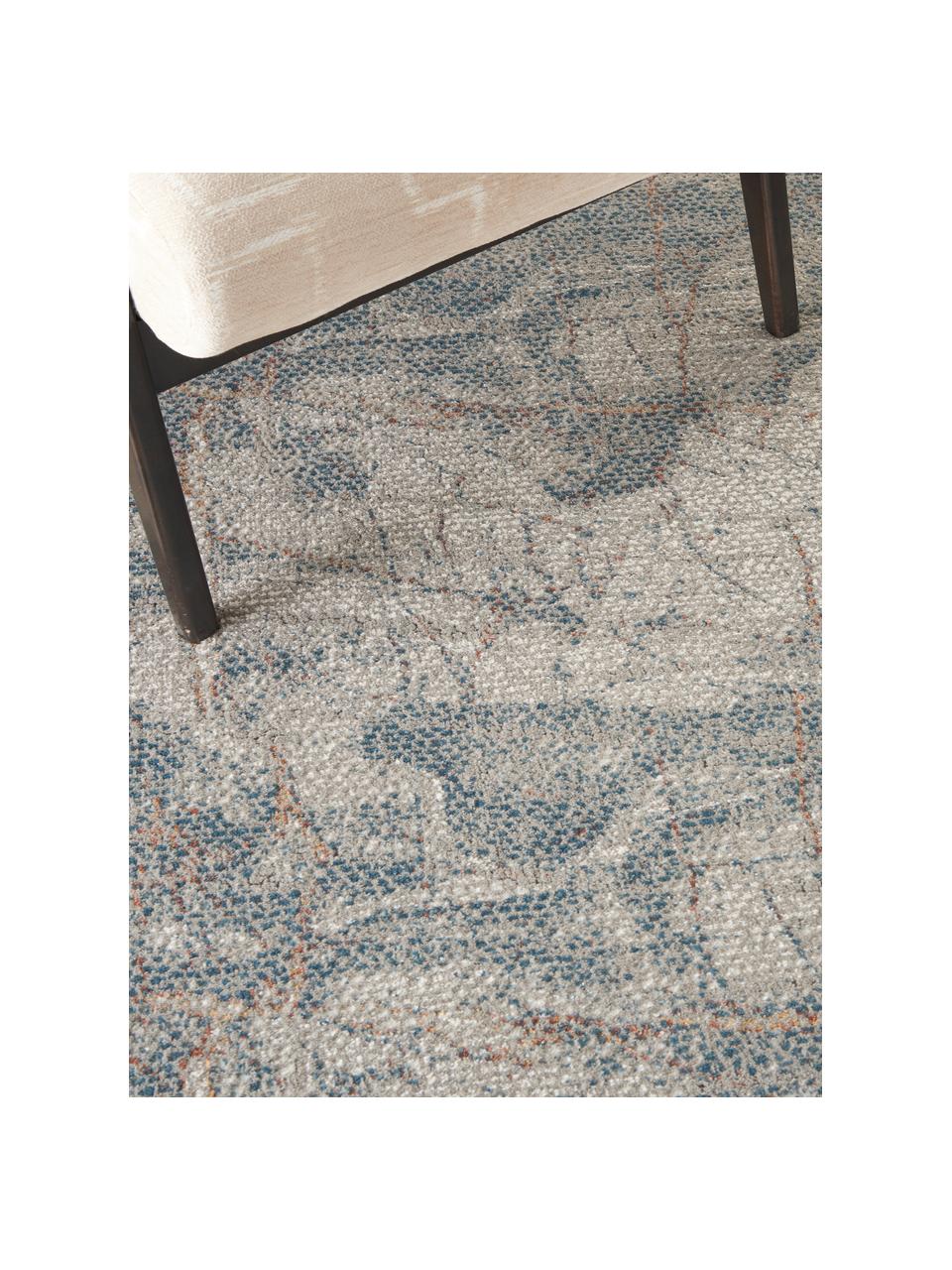 Gemusterter Teppich Rustic in Grau/Blau/Beige, Flor: 51% Polypropylen, 49% Pol, Grau, Blau, Beige, B 240 x L 320 cm (Grösse L)