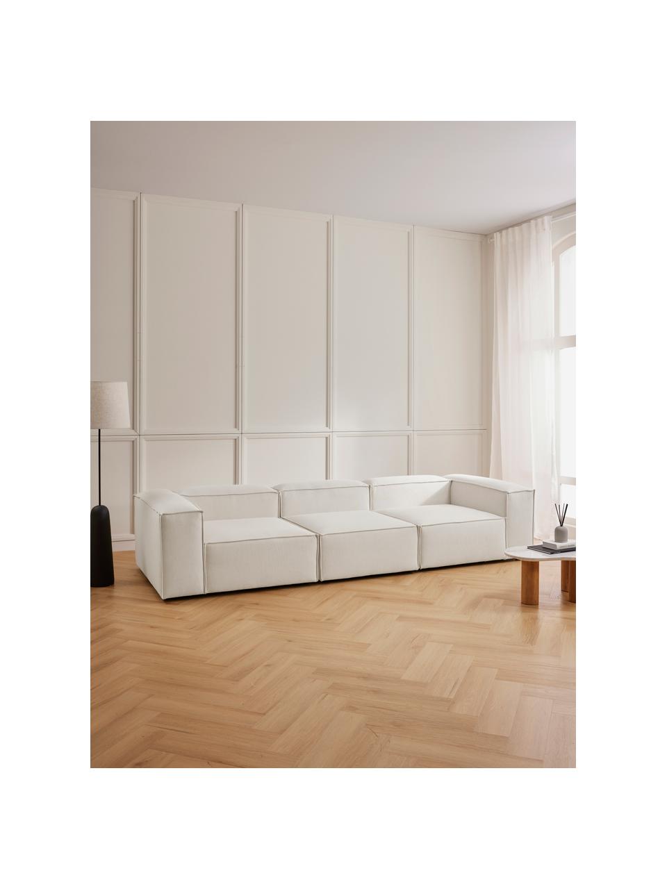 Modulares Sofa Lennon (4-Sitzer), Bezug: 100% Polyester Der strapa, Gestell: Massives Kiefernholz, FSC, Webstoff Beige, B 327 x T 119 cm
