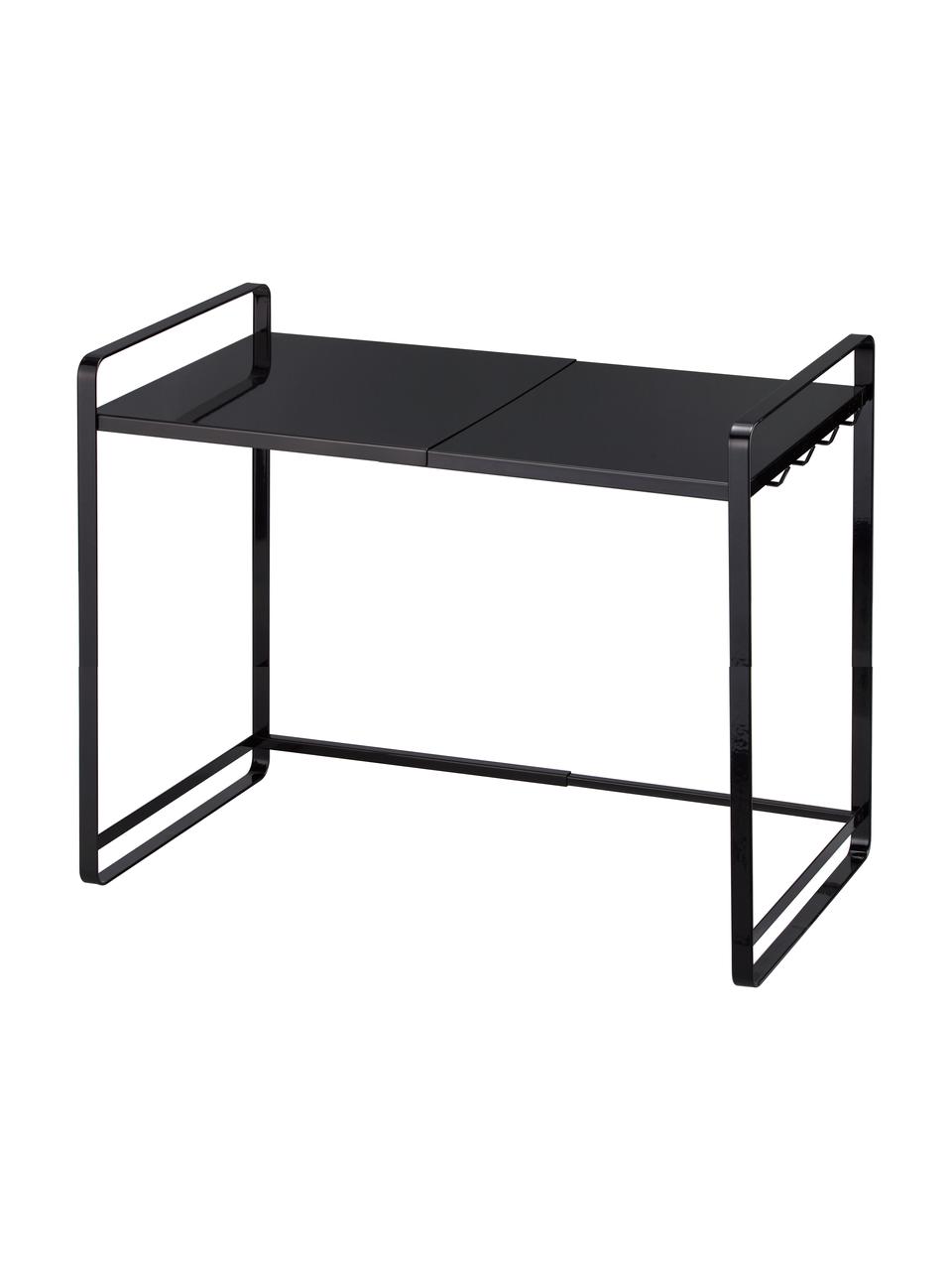 Estante de cocina extraíble Tower, Acero recubierto, Negro, An 43-74 x Al 50 cm