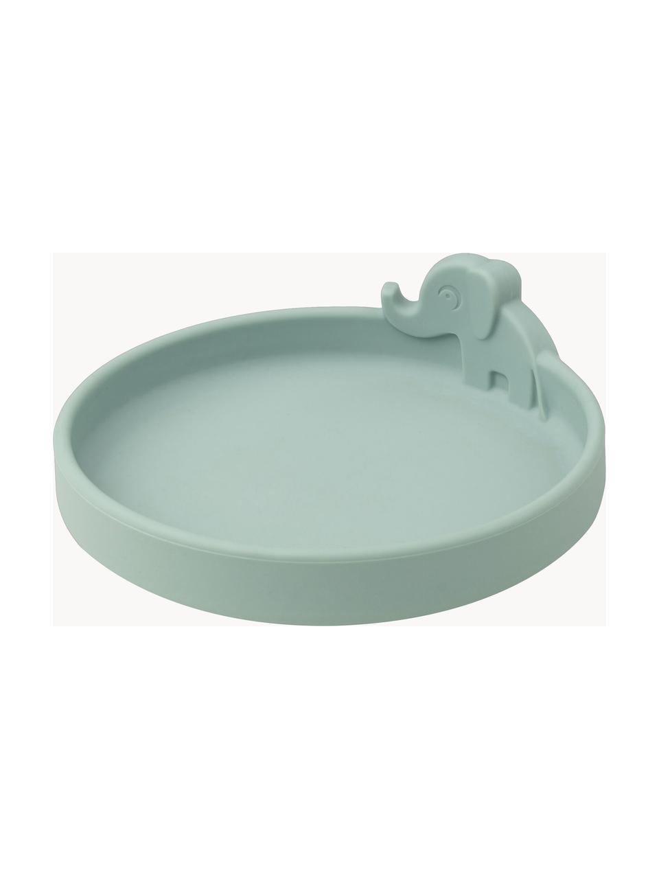 Piatto per bambini Peekaboo, 100% silicone alimentare, Verde salvia, Ø 16 cm