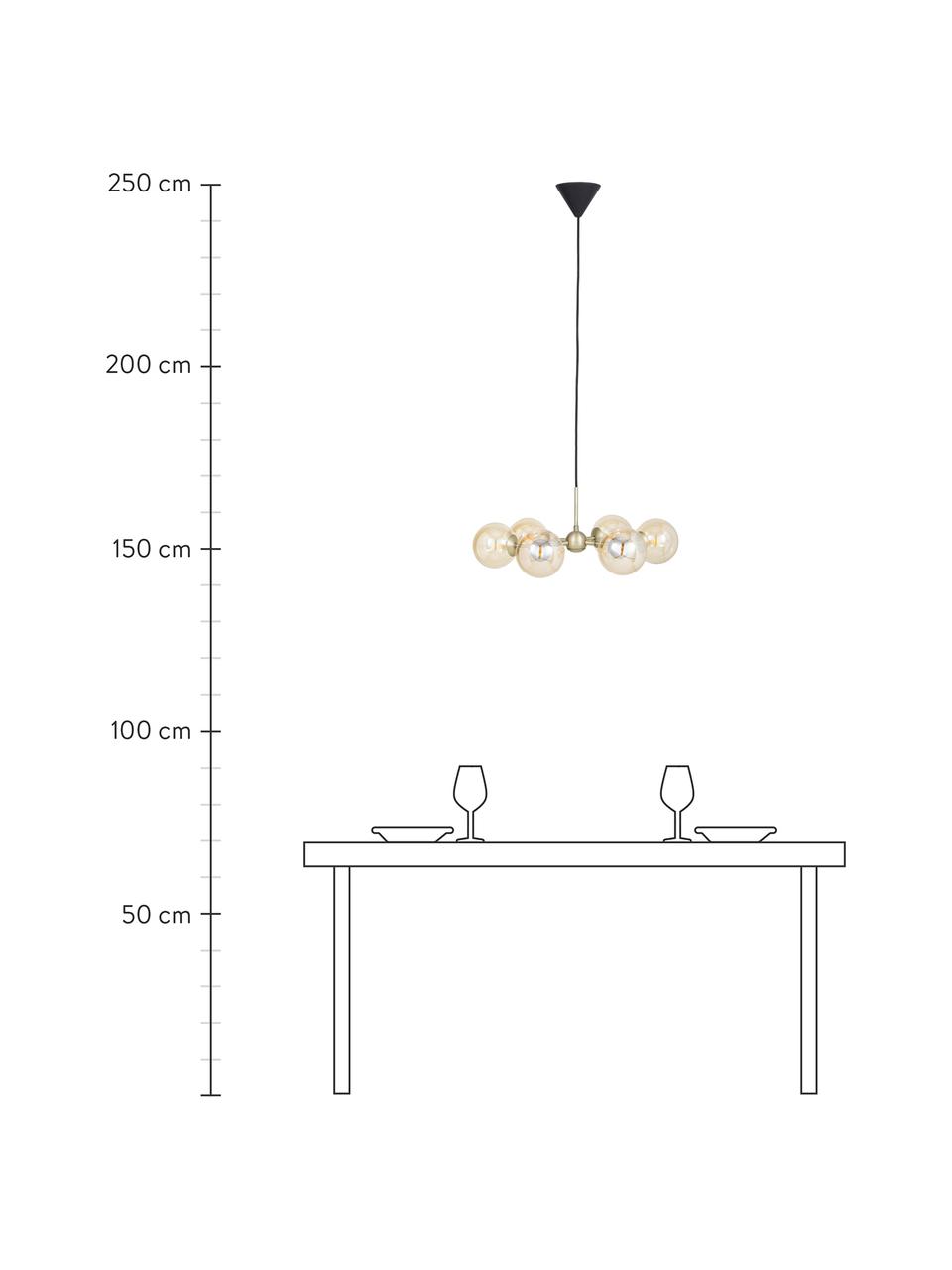 Suspension design en verre Atom, Ambré, couleur laitonnée, Ø 57 x haut. 28 cm