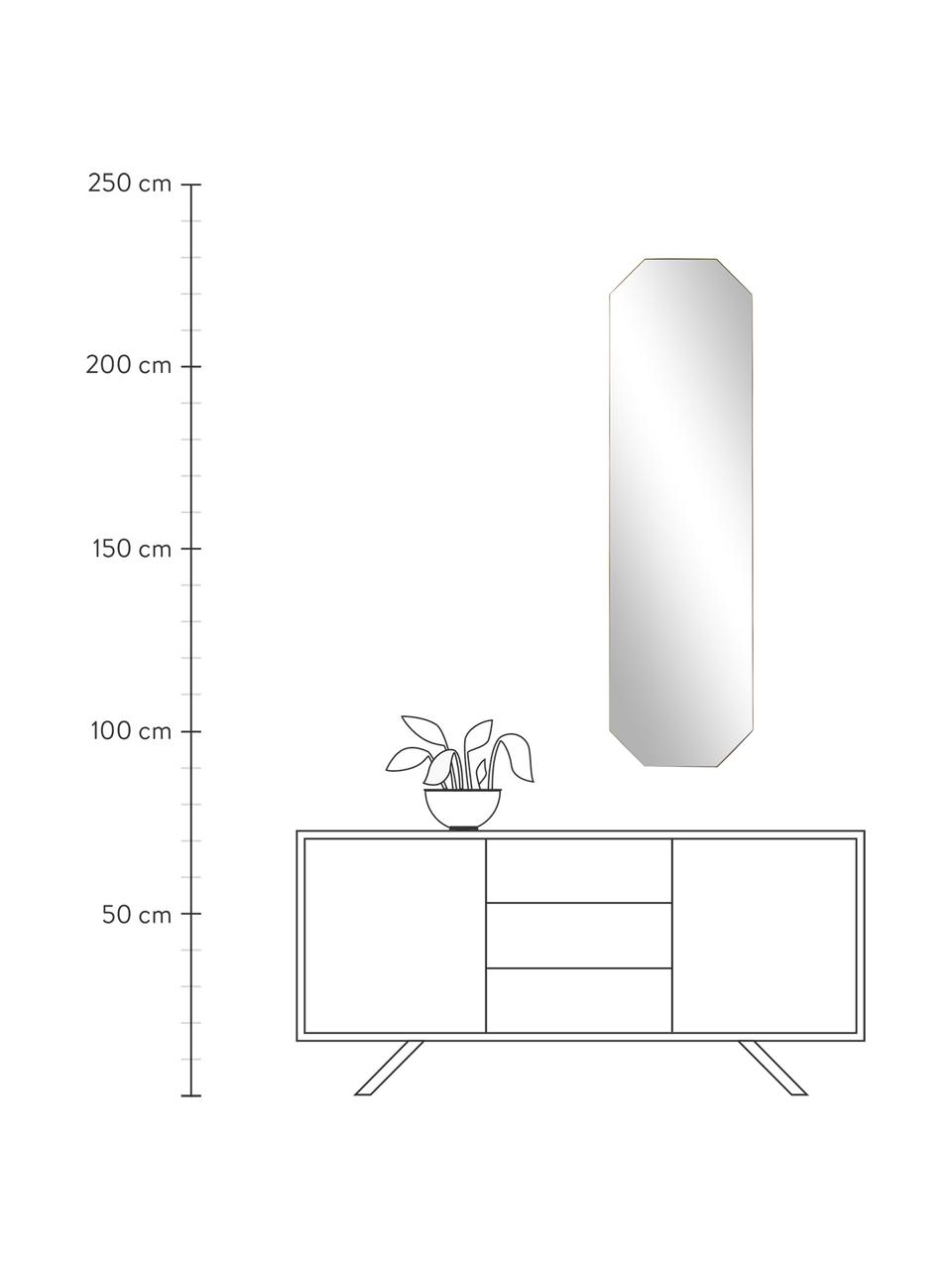 Specchio angolare da parete Isabella, Cornice: metallo, Superficie dello specchio: lastra di vetro, Retro: pannello di fibra a media, Dorato, Larg. 40 x Alt. 140 cm