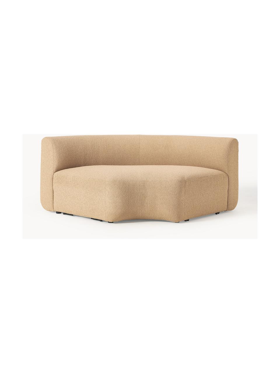 Module d'angle arrondi en bouclette Sofia, Bouclette beige, larg. 190 x prof. 103 cm