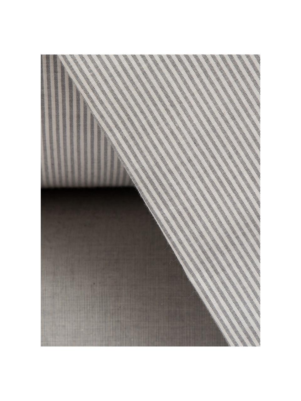 Parure copripiumino in percalle Stripes, Tessuto: percalle, Grigio, grigio chiaro, 200 x 260 cm + 2 federe + 1 lenzuolo con angoli