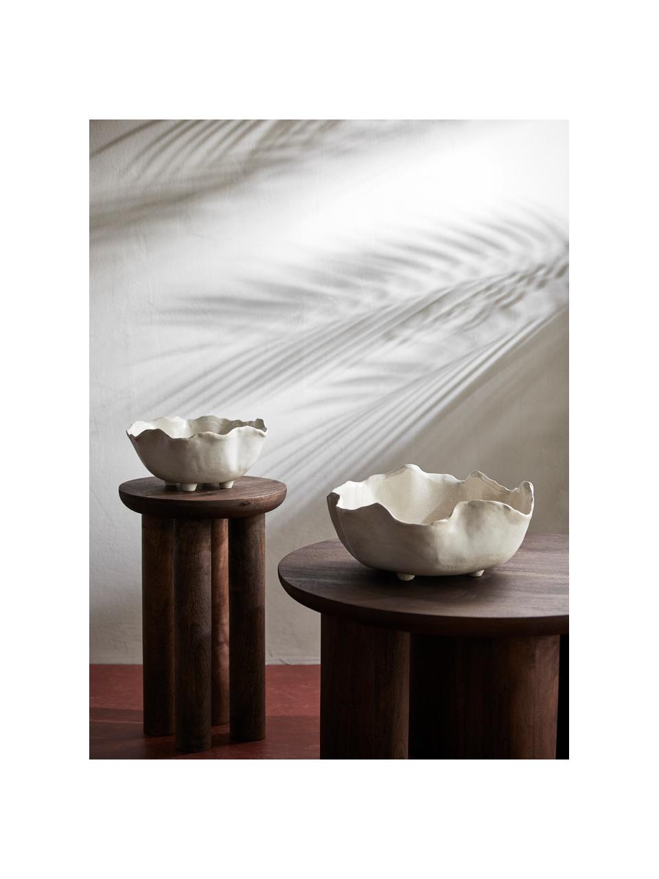 Ciotola da portata in ceramica color crema Kauai, in varie misure, Ceramica, Color crema, Ø 35 x Alt. 14 cm