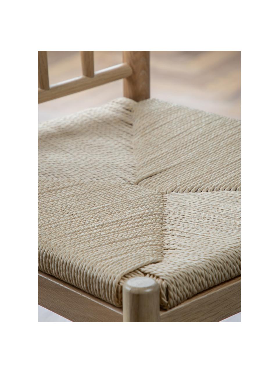 Chaises de comptoir en bois de hêtre fabriquées à la main Eton, 2 pièces, Bois clair, beige clair, larg. 46 x haut. 111 cm