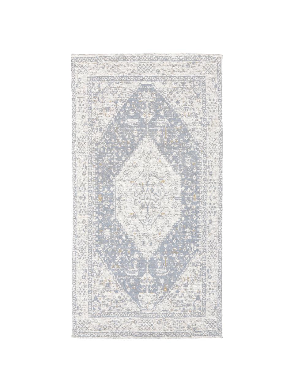 Ręcznie tkany dywan szenilowy Neapel, Szaroniebieski, kremowobiały, taupe, S 300 x D 400 cm (Rozmiar XL)