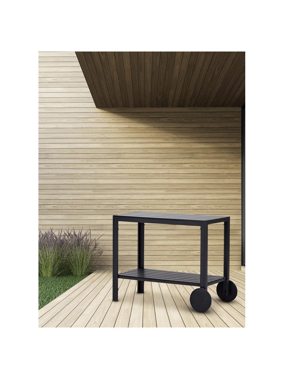 Wózek barowy z metalu Summer, Stelaż: aluminium powlekane, Czarny, S 90 x W 74 cm