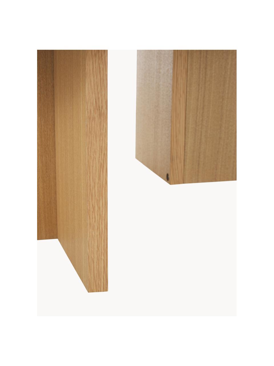 Ovaler Holz-Couchtisch Toni, Mitteldichte Holzfaserplatte (MDF) mit Eschenholzfurnier, lackiert, Eschenholz, B 100 x T 55 cm