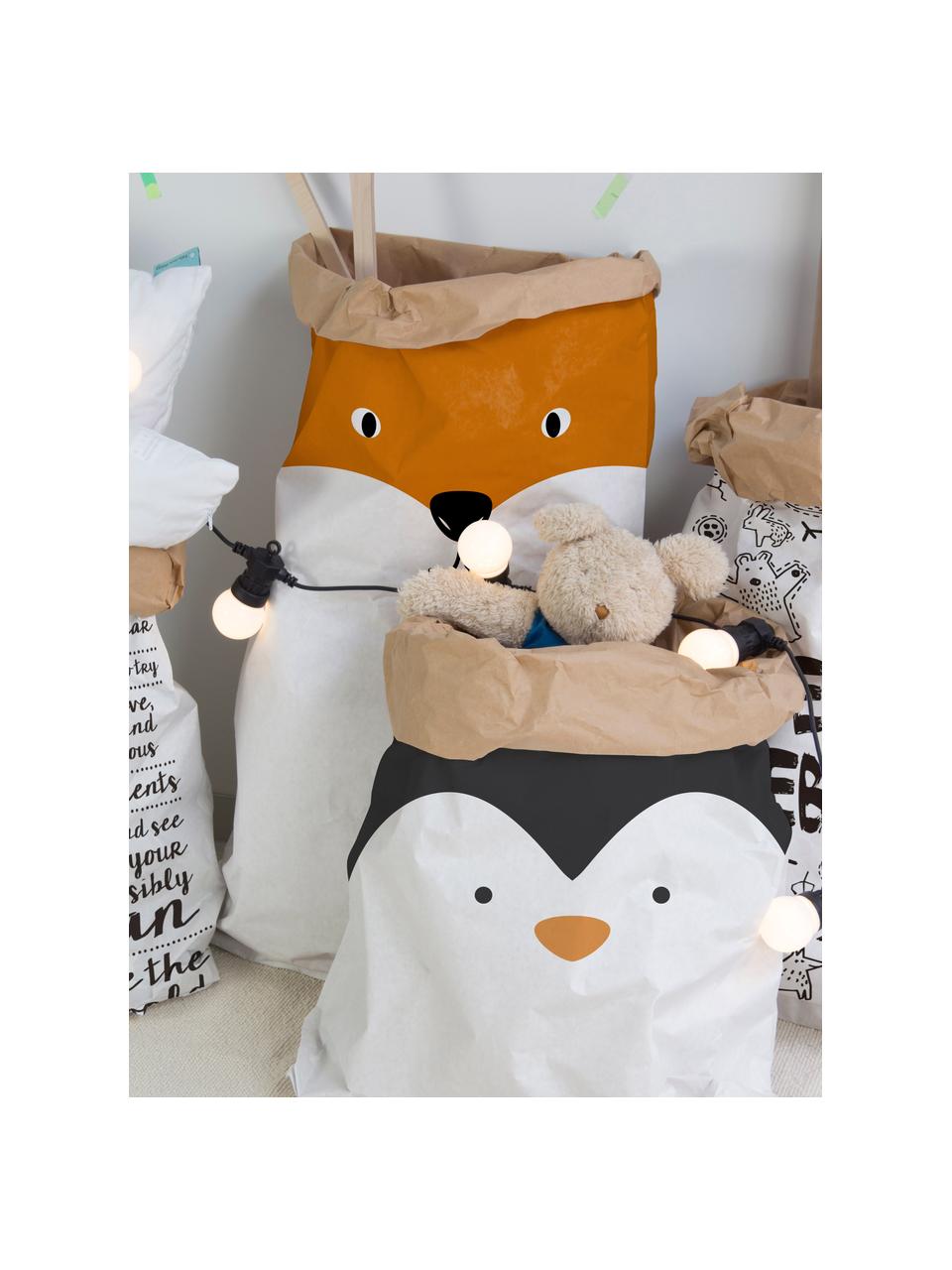 Úložný vak Fox, Recyklovaný papír, Bílá, oranžová, Š 60 cm, V 90 cm