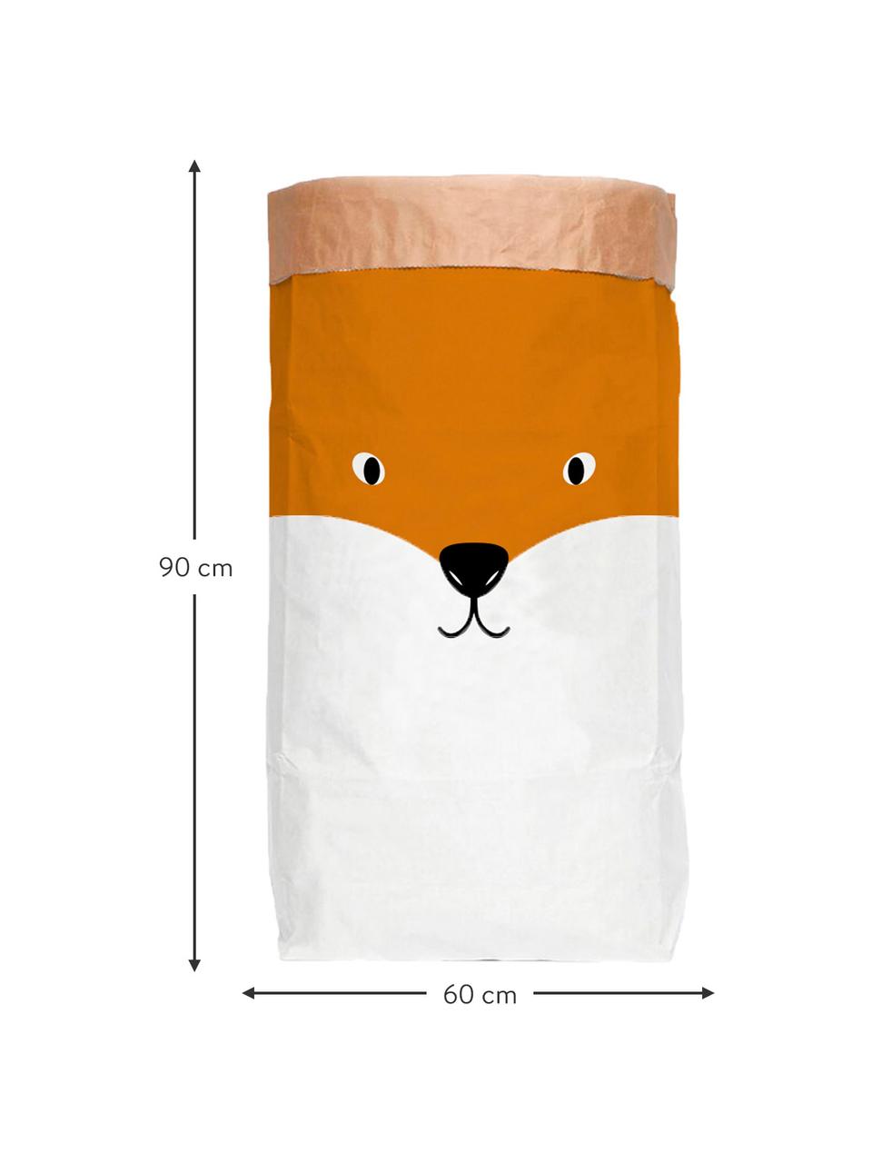 Torba do przechowywania Fox, Papier recyklingowy, Biały, pomarańczowy, S 60 x W 90 cm