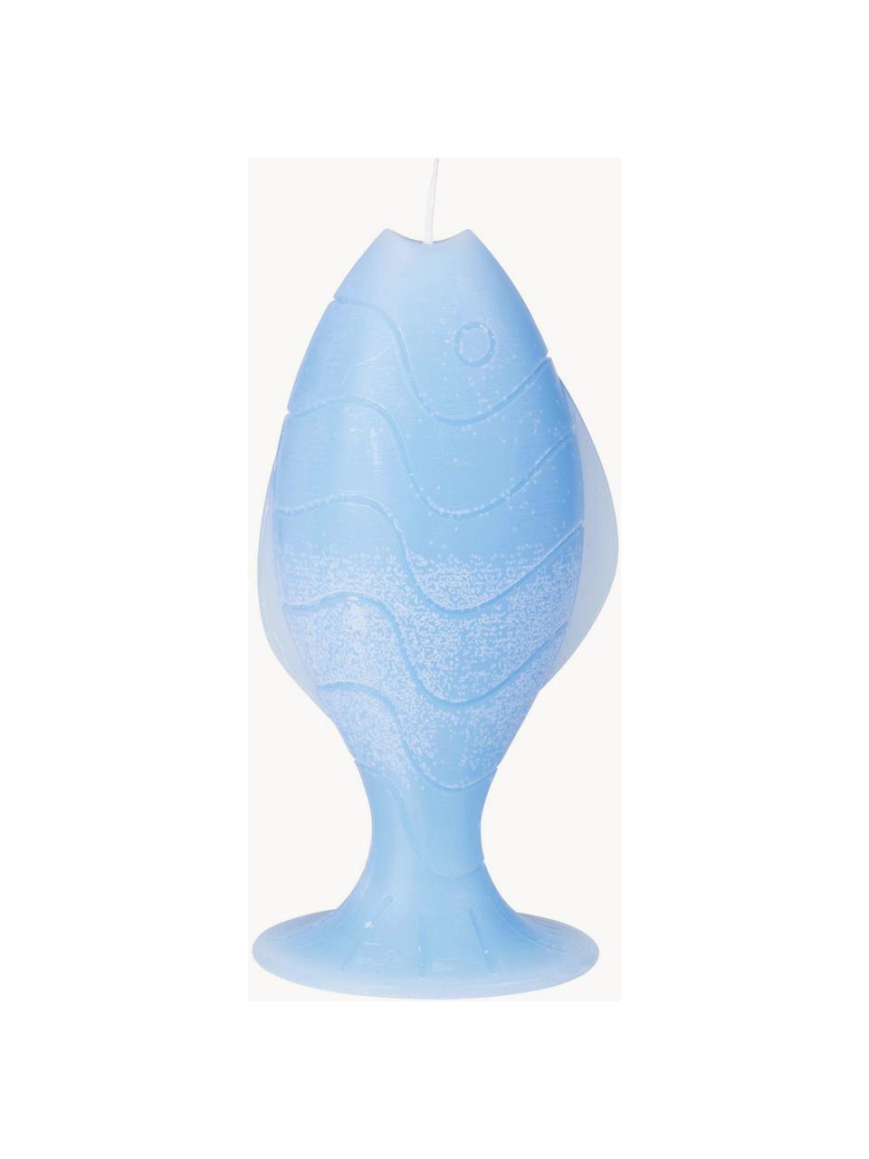 Bougie artisanale Helfa, Paraffine, Bleu ciel, Ø 11 x haut. 22 cm