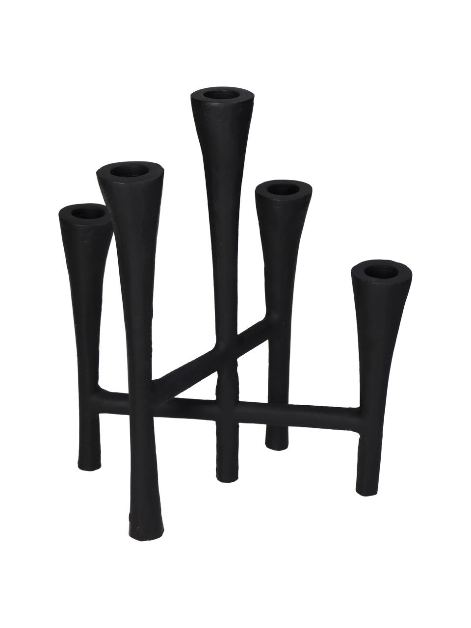 Kandelaar Duo in zwart, Gecoat aluminium, Zwart, B 24 cm x H 29 cm