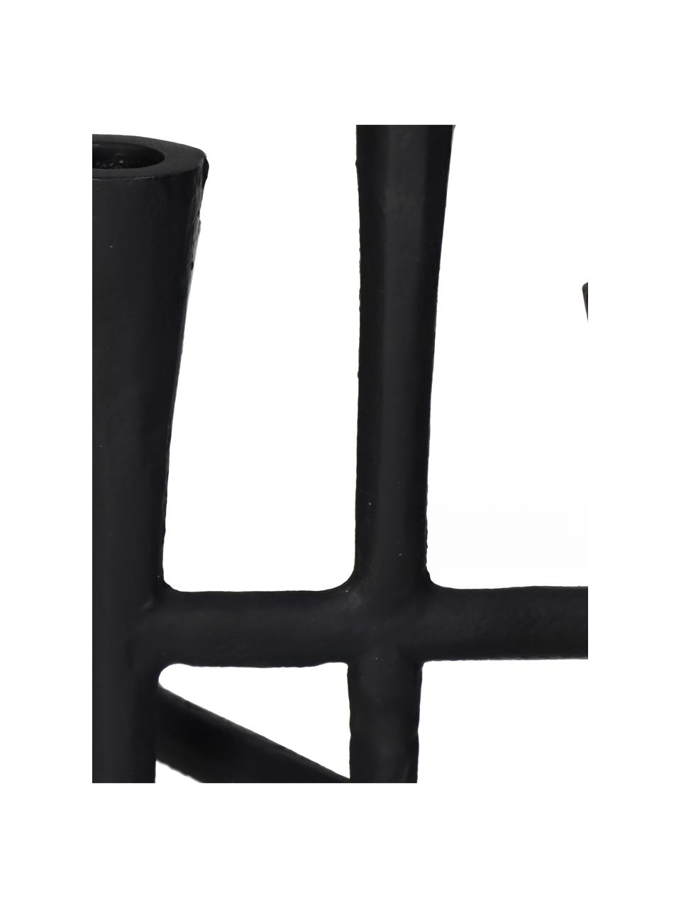 Candelabro Duo, Alluminio rivestito, Nero, Larg. 24 x Alt. 29 cm