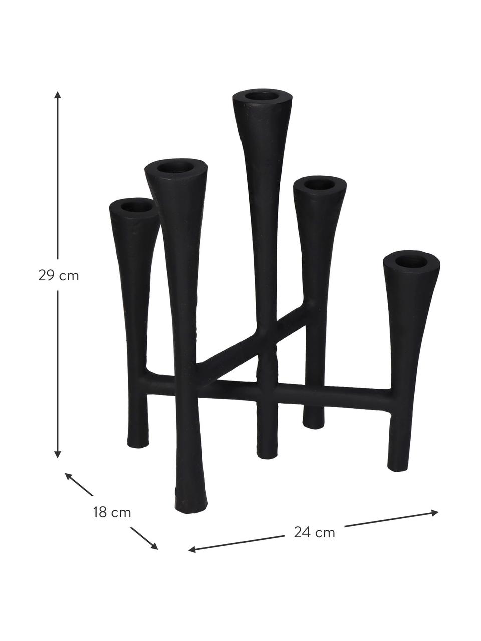 Candelabro Duo, Aluminio recubierto, Negro, An 24 x Al 29 cm