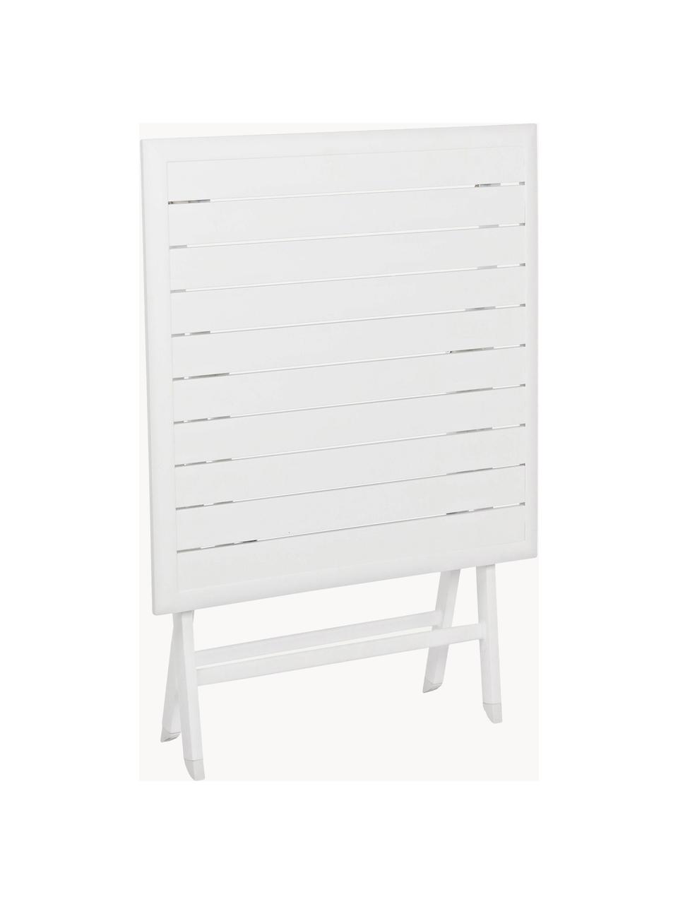 Mesa plegable para exterior Elin, 70 x 70 cm, Aluminio con pintura en polvo, Blanco, An 70 x F 70 cm