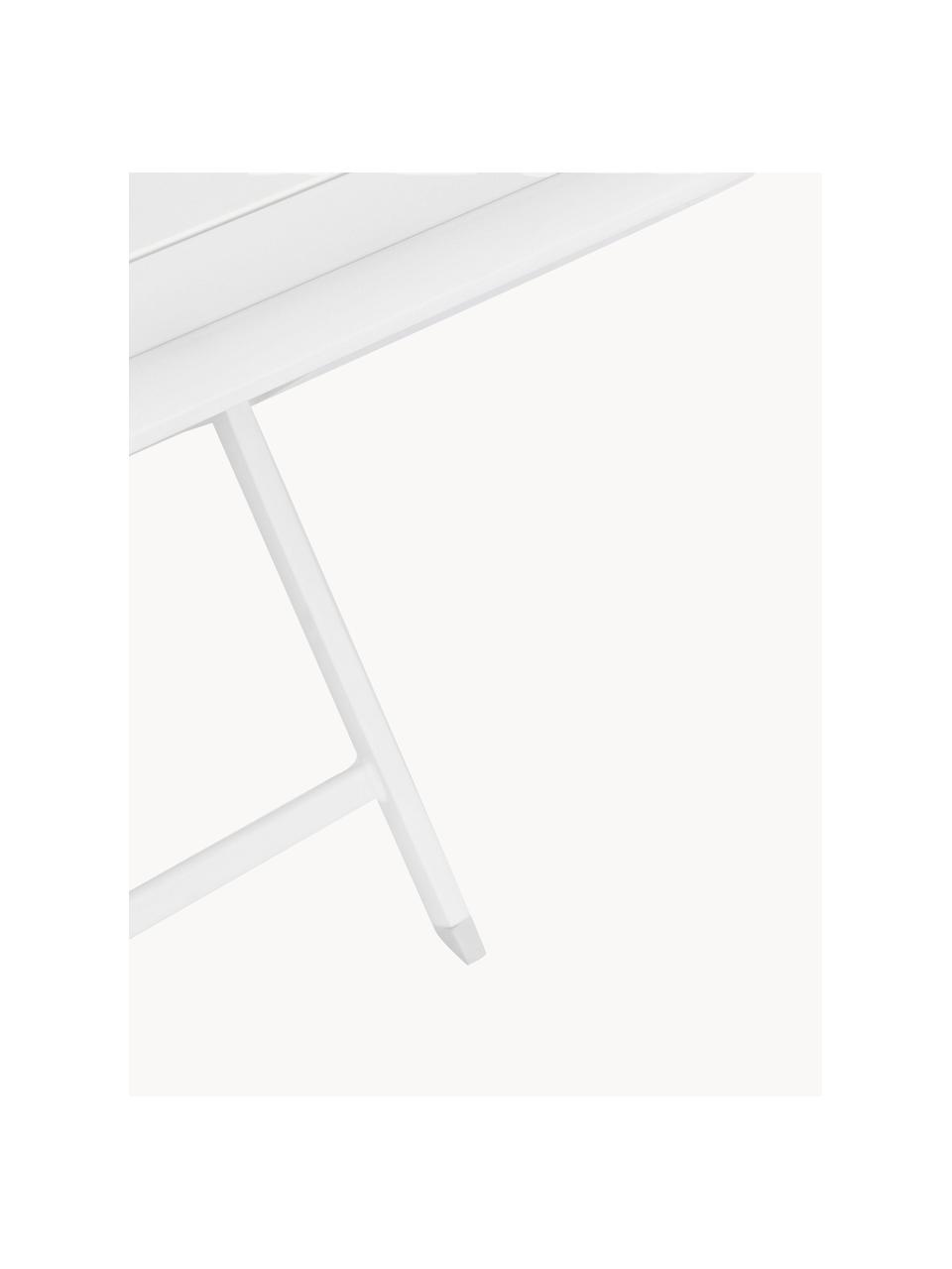 Skládací zahradní stůl Elin, 70 x 70 cm, Hliník s práškovým nástřikem, Bílá, Š 70 cm, H 70 cm
