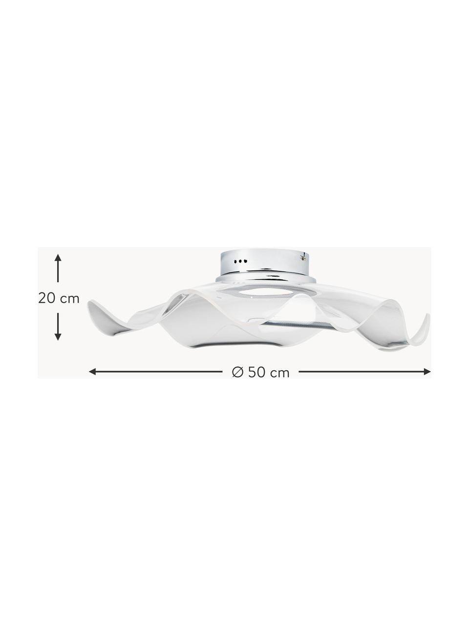 Plafonnier LED Velo, Argenté, transparent, Ø 50 x haut. 20 cm