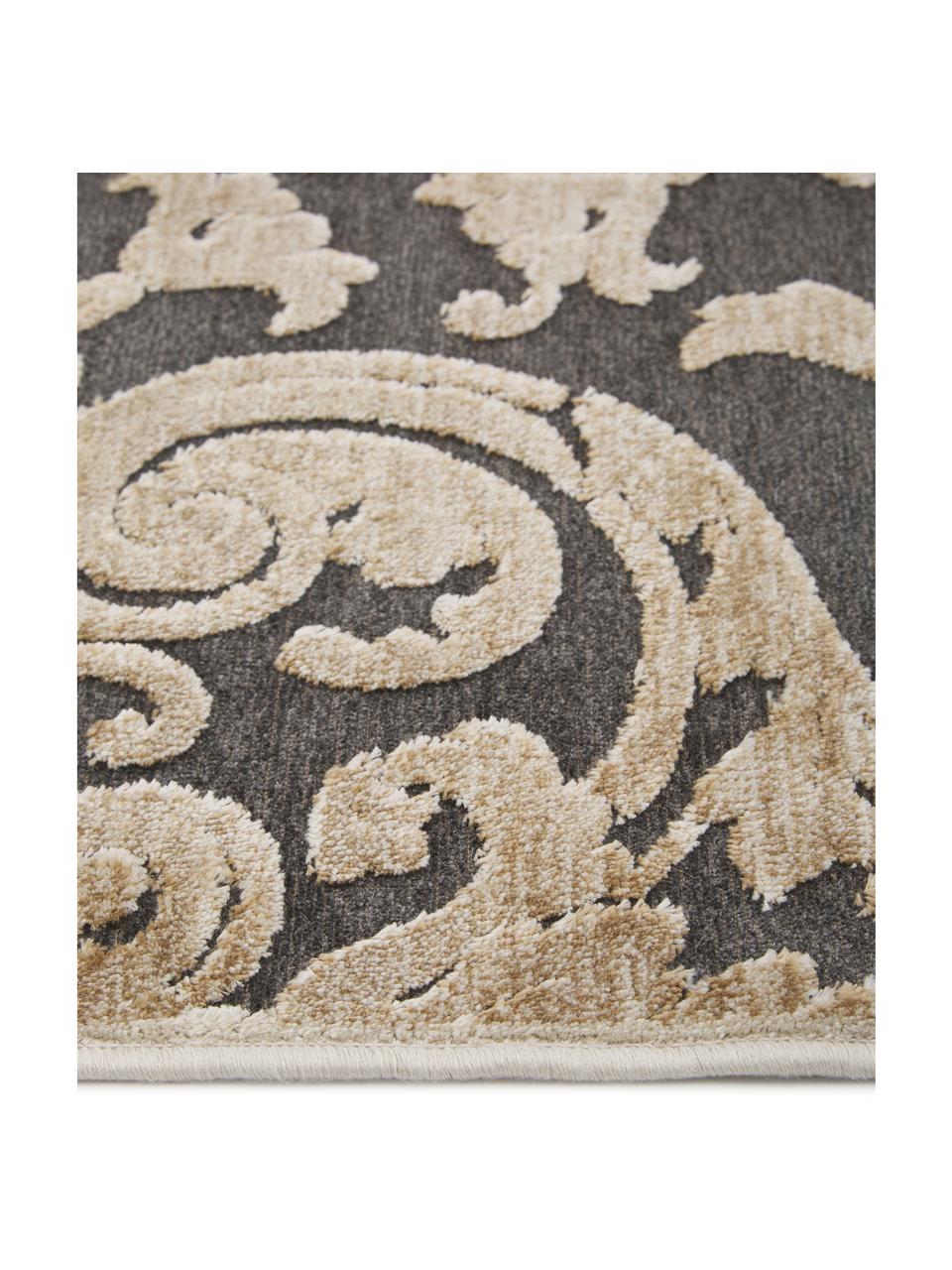 Dywan w stylu vintage z frędzlami i wypukłą strukturą Marigot, Szary, kremowy, S 160 x D 230 cm (Rozmiar M)